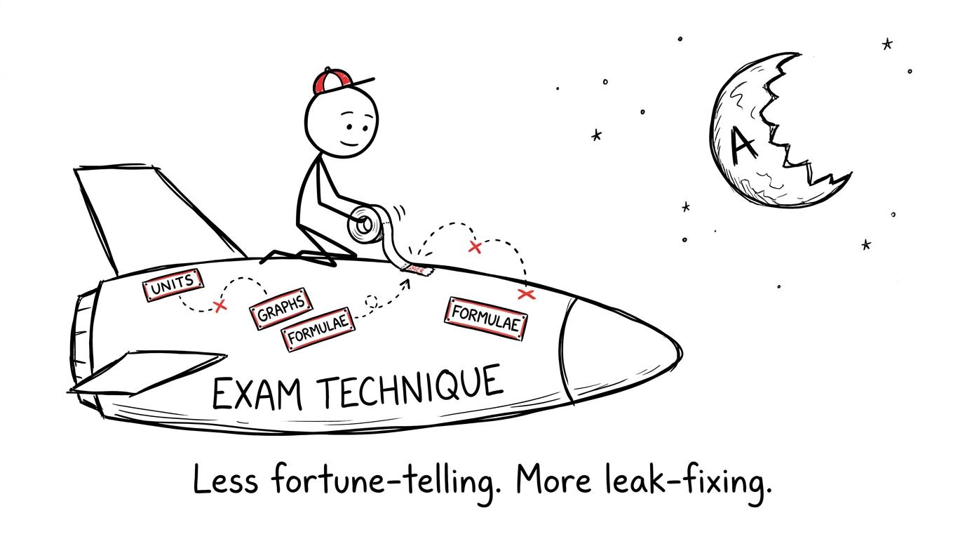 A student repairs the small leaks in exam technique