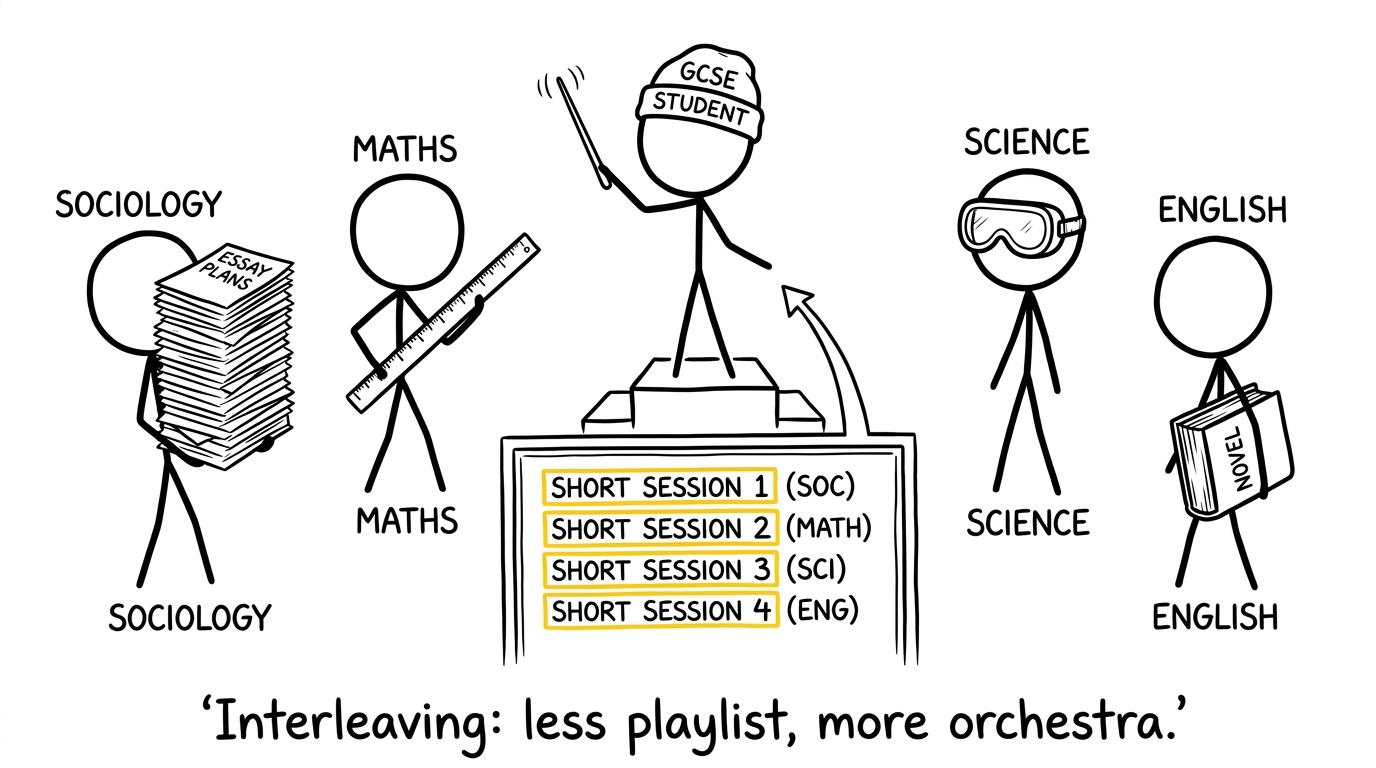 Revision subjects perform as an interleaved orchestra