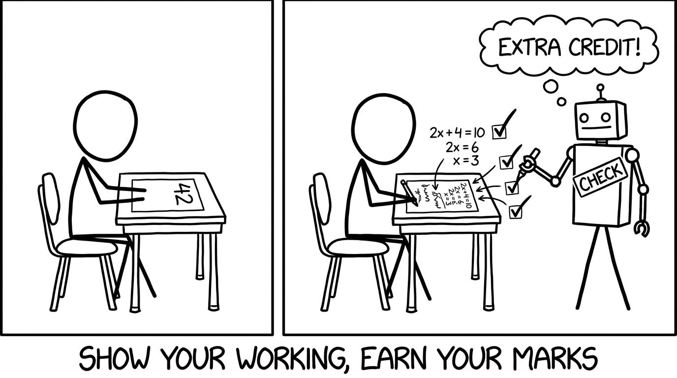Two students: answers-only vs working-out