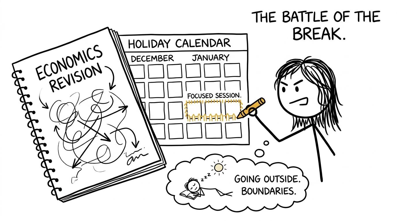 A student fences revision into a few sessions and keeps the holiday