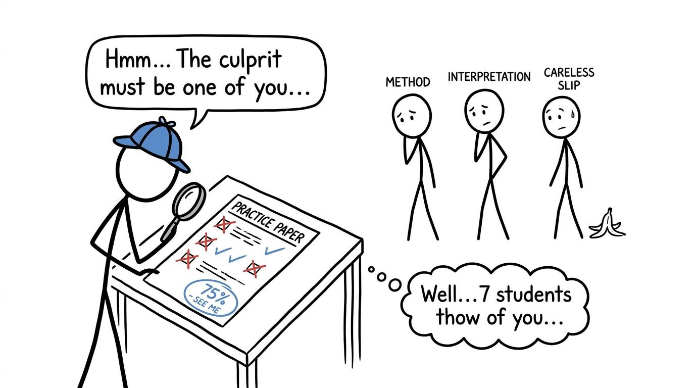 A revision detective investigating method, interpretation and careless slips