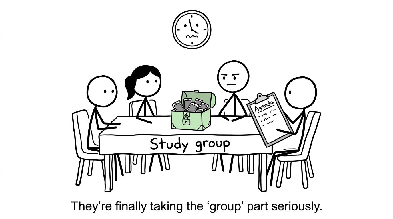 A study group protects its agenda from the group chat