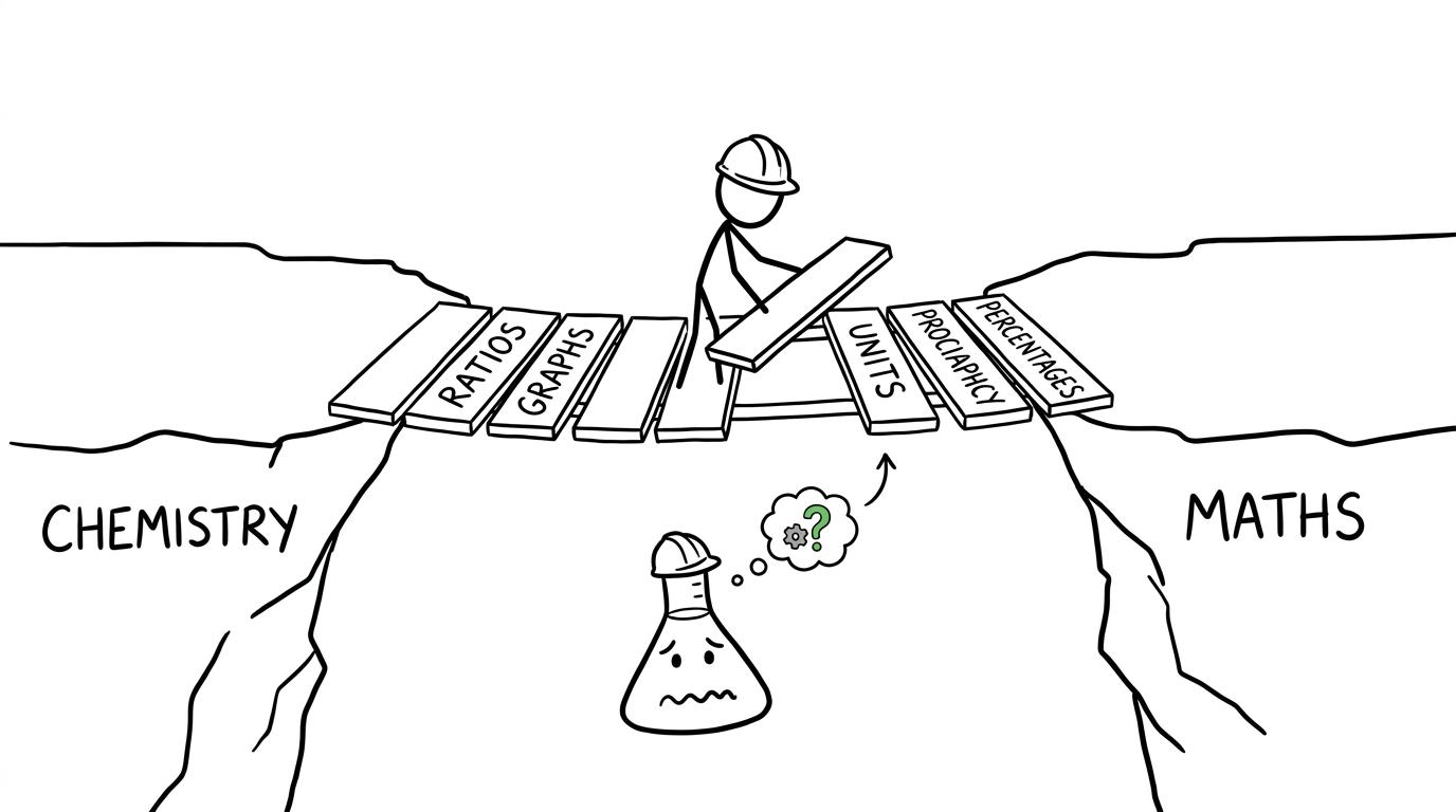 A student builds a bridge between chemistry and maths using ratios, graphs, units and percentages