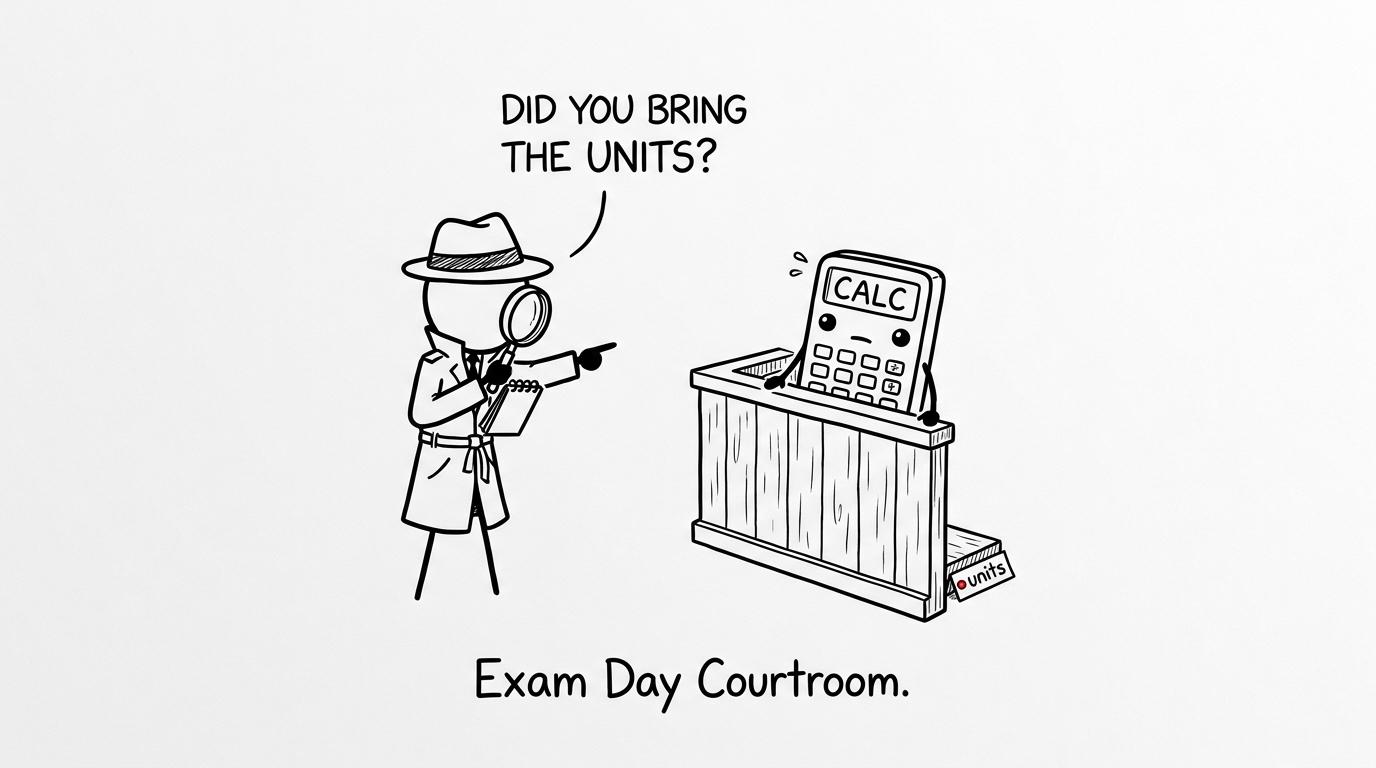 A calculator being questioned about a missing unit