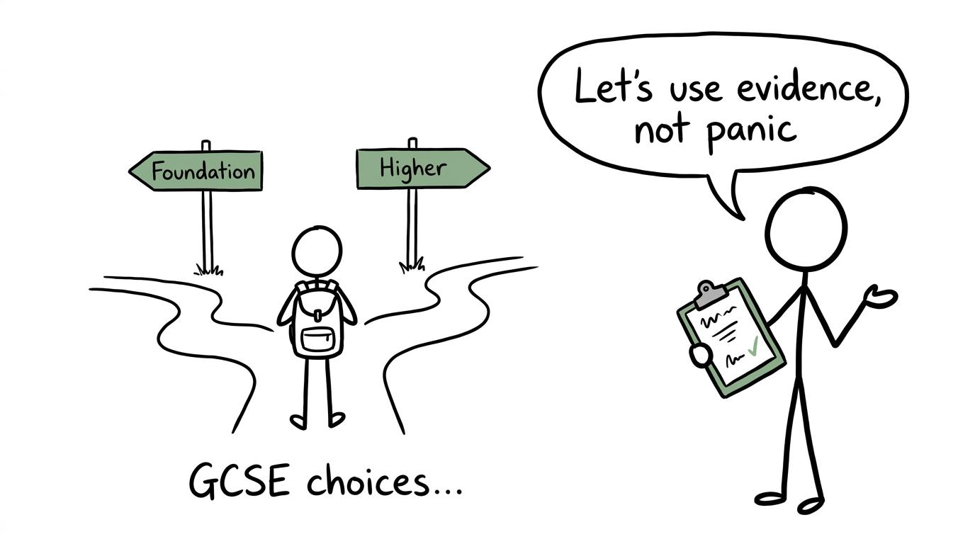 A teacher and student use evidence rather than panic when considering Foundation and Higher paths