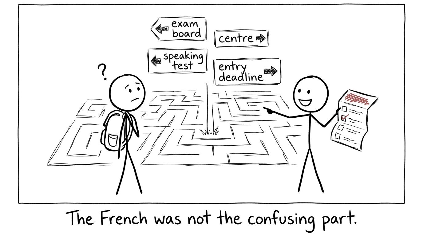 A private candidate navigates exam boards, centres and deadlines