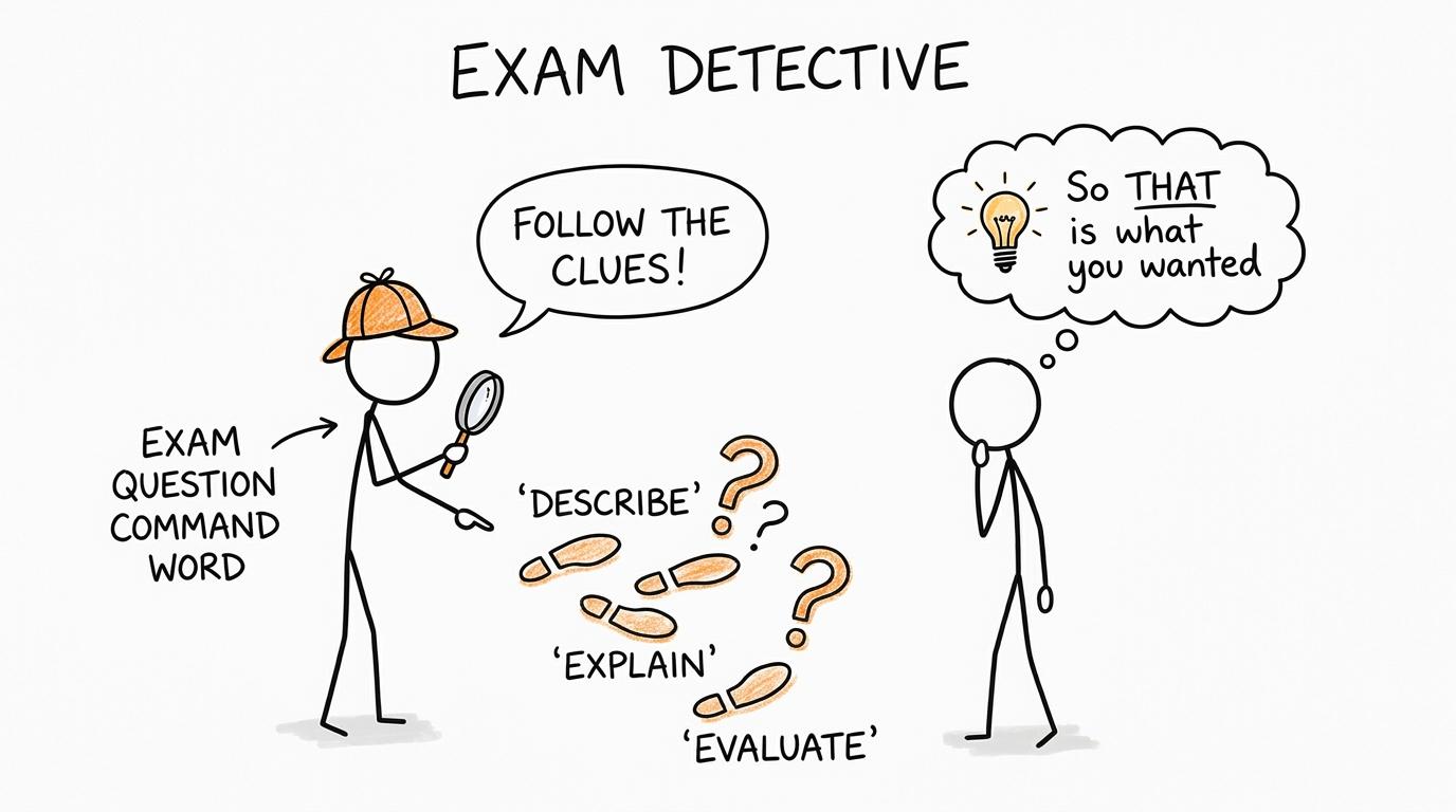 A command-word detective revealing what the question actually wants