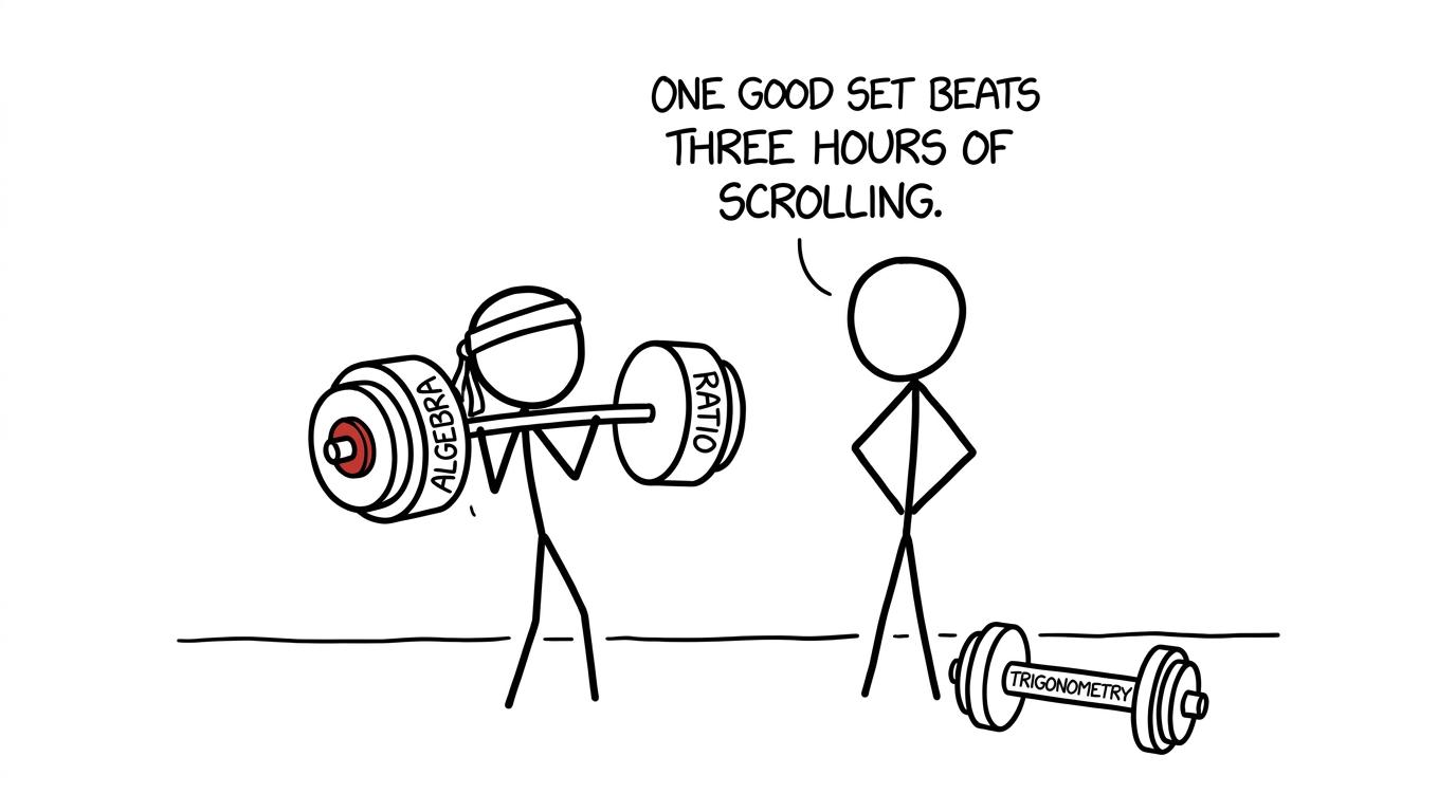 Maths practice like lifting weights