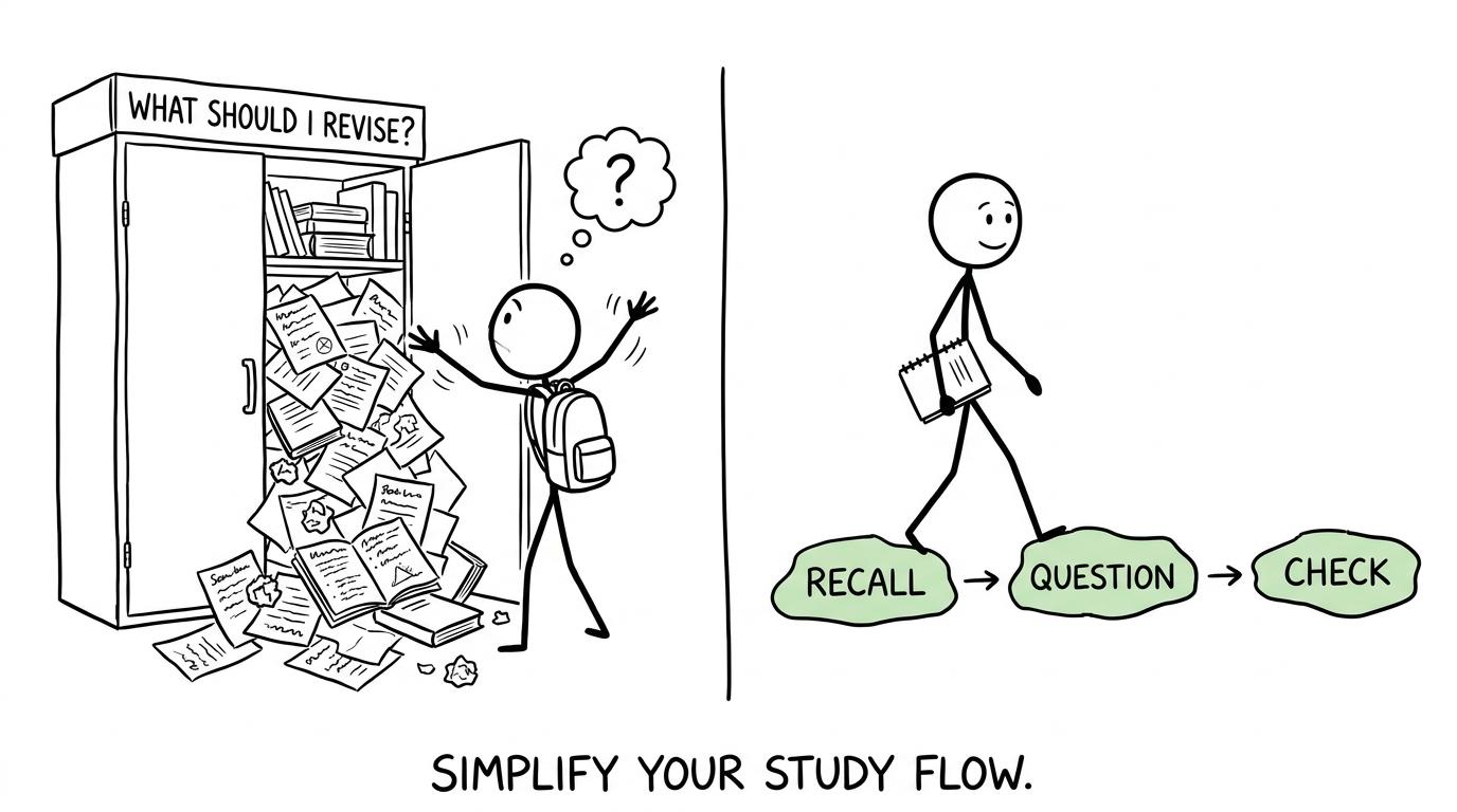 A calm three-step path escapes the cupboard of revision decisions