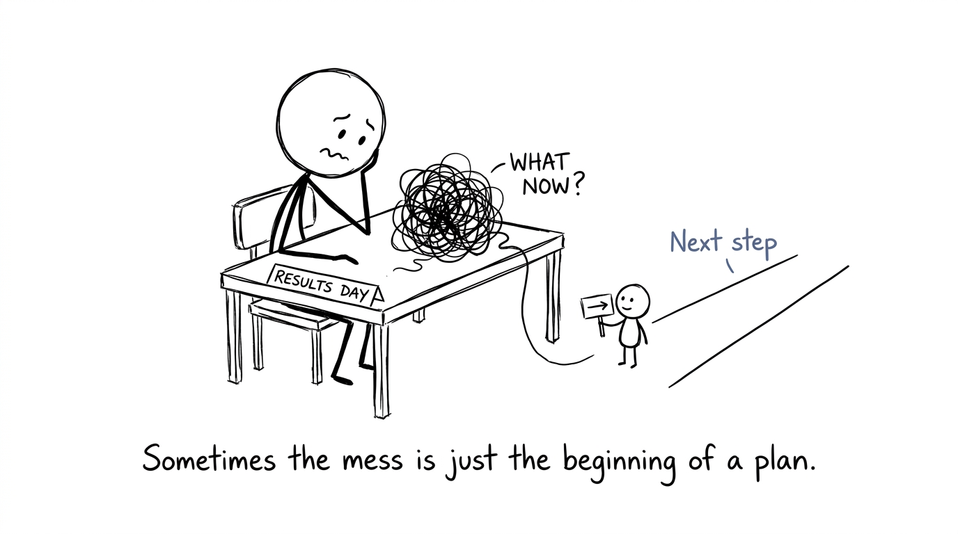 A student turning the tangle of results day into a clear next step