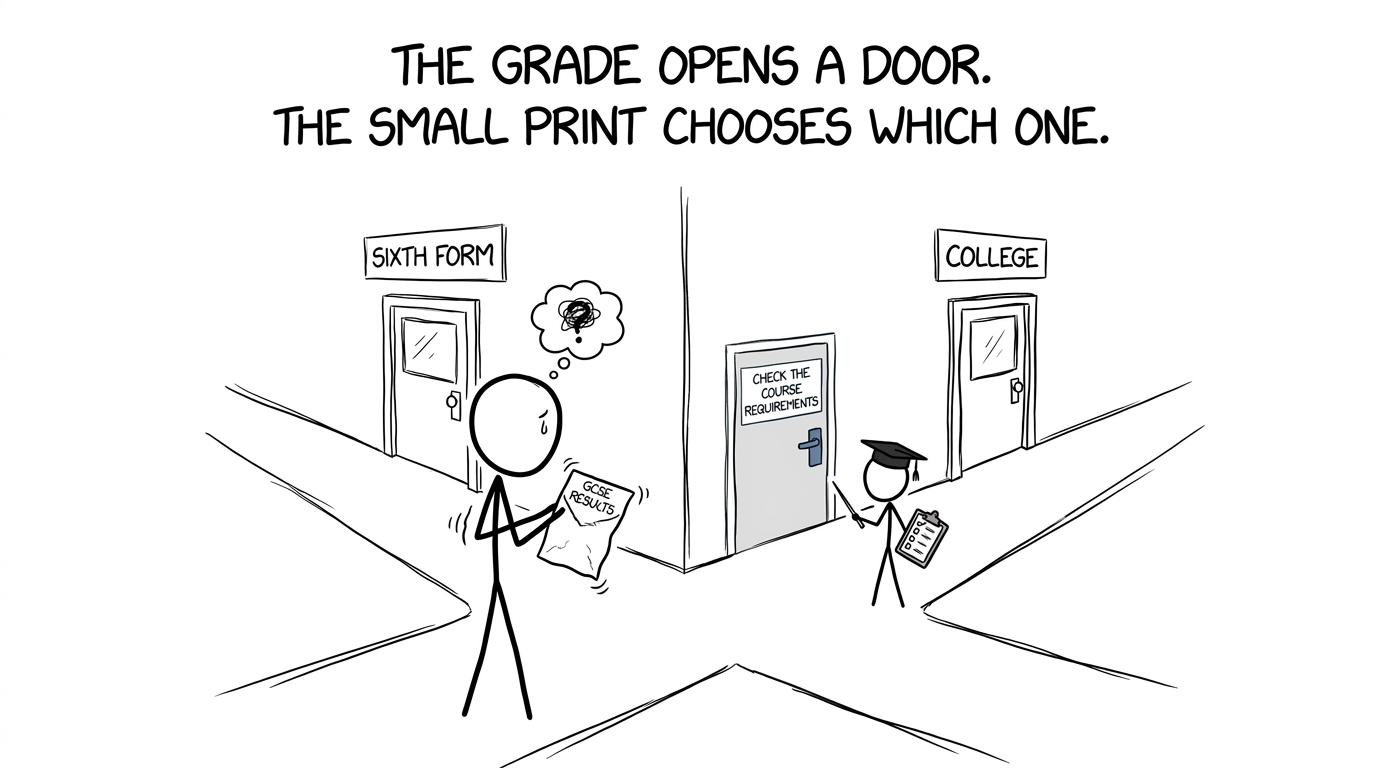 A student discovers that checking course requirements is more useful than guessing