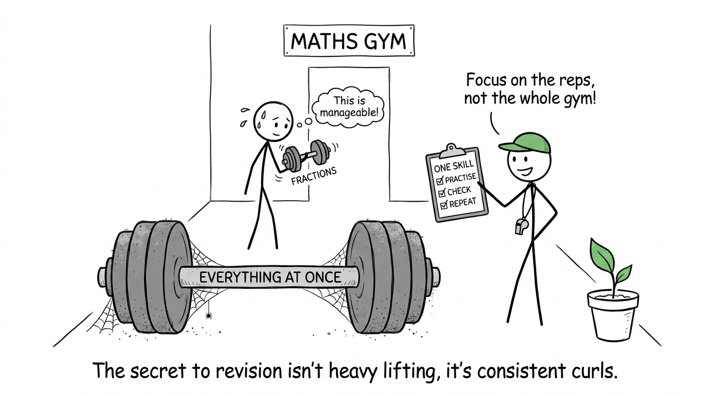 A student building maths strength one topic at a time