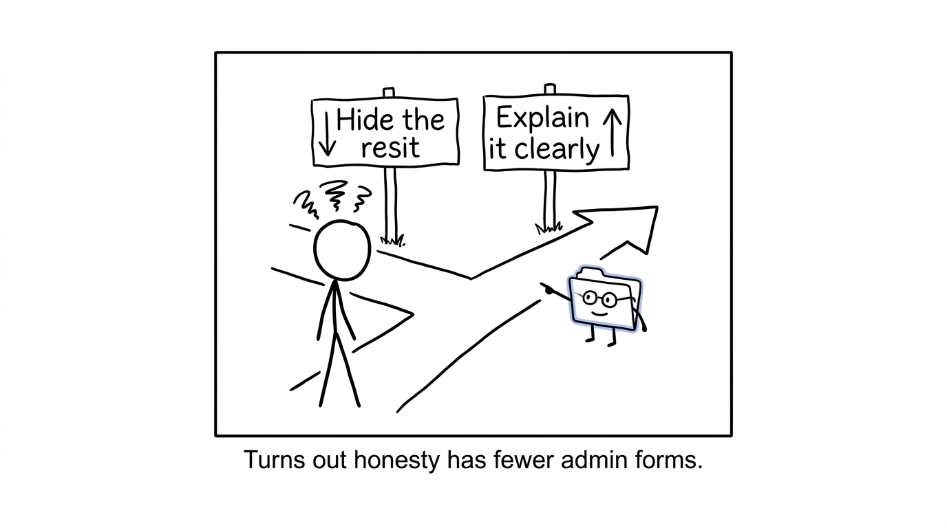 A student discovers that honesty creates fewer application problems