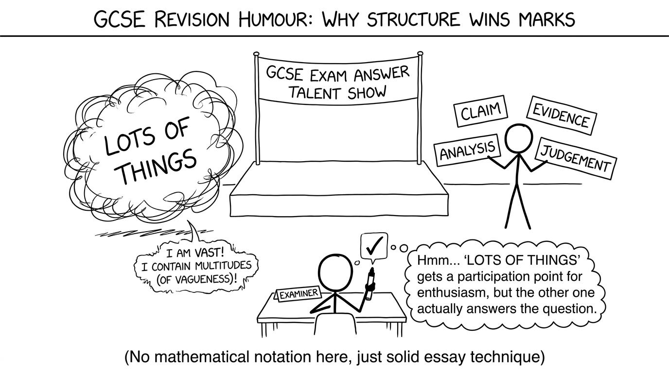 An analytical paragraph defeating a cloud of vague comments