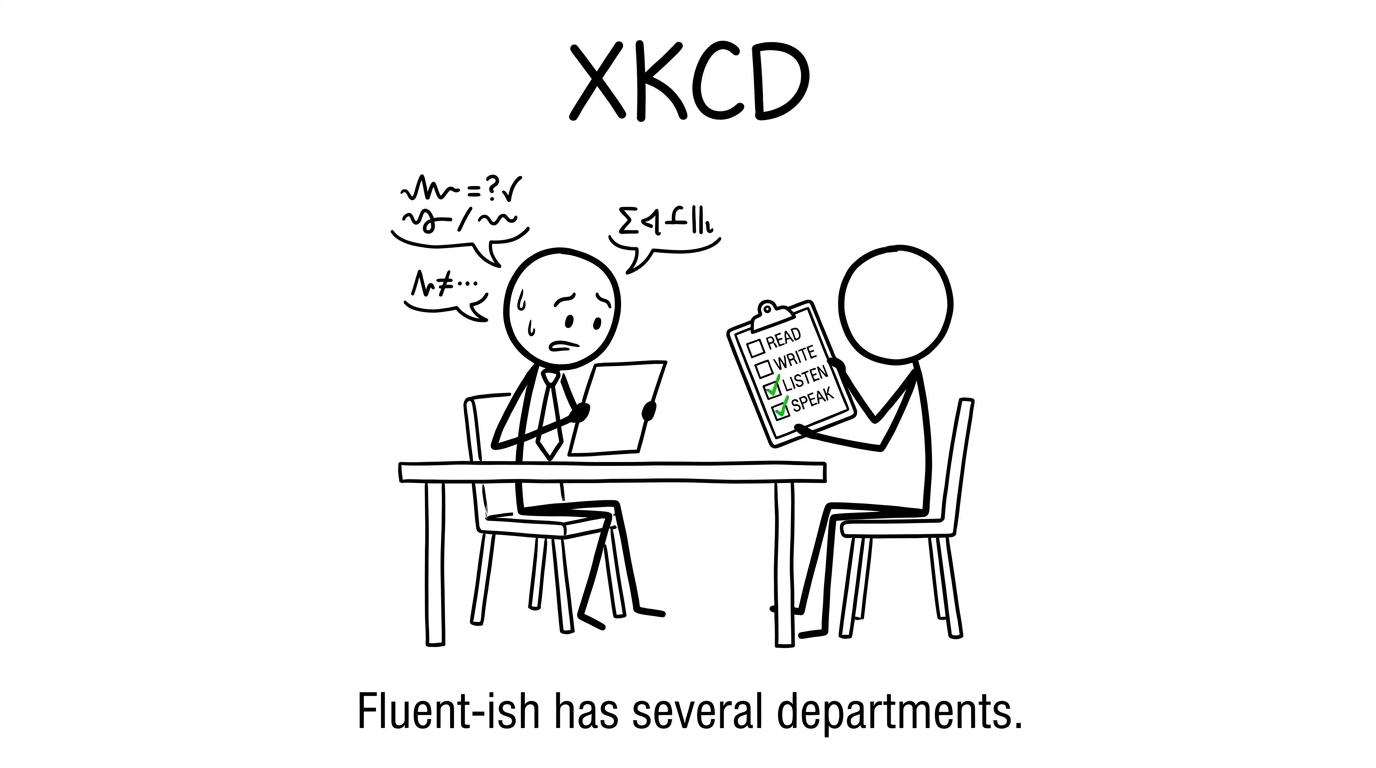 A confident speaker meets the reading, writing, listening and speaking departments