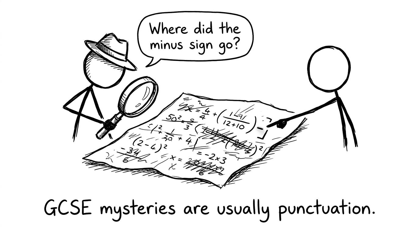 Minus sign detective
