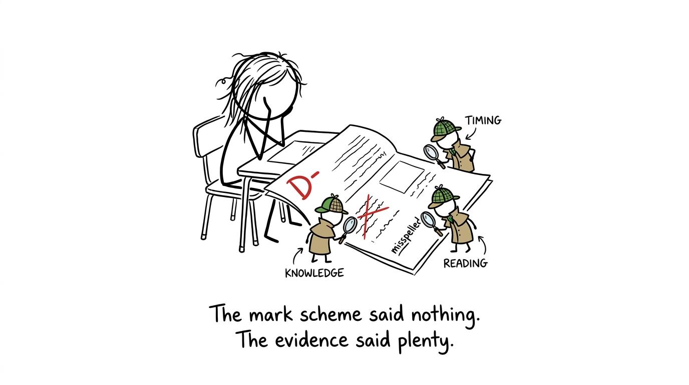 Three detectives investigate where the marks disappeared