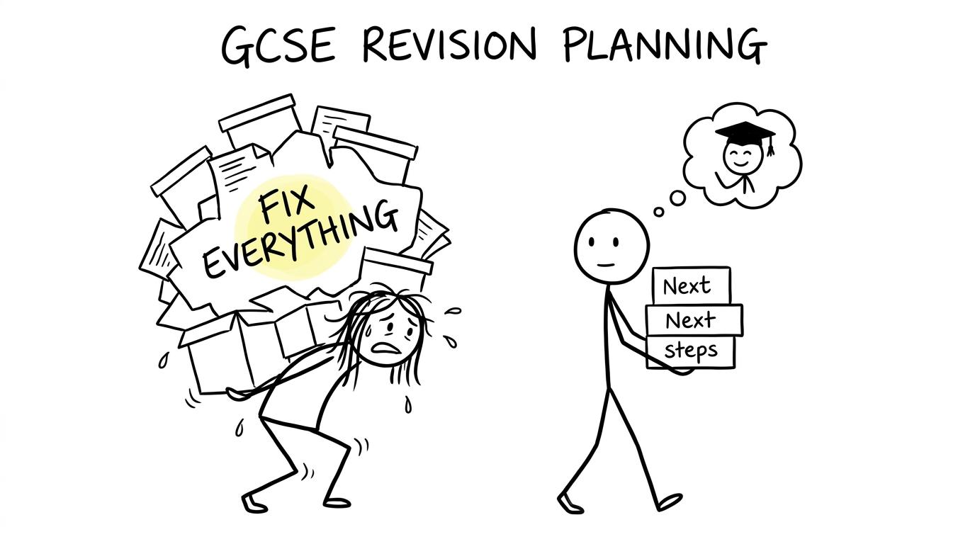 A student choosing three manageable next steps instead of trying to fix everything