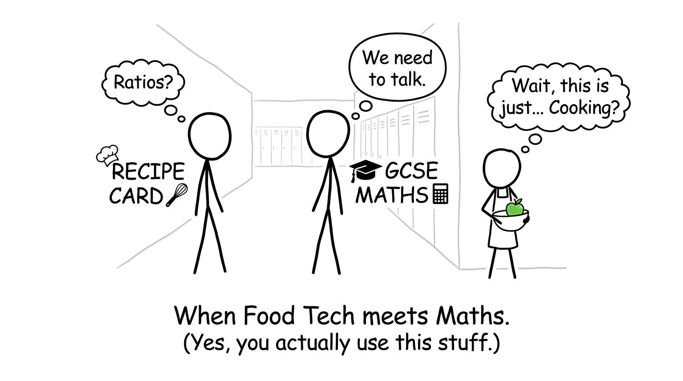 A recipe card meets a GCSE maths paper