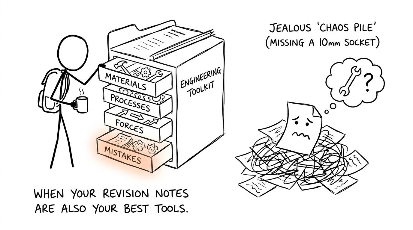 An organised engineering revision folder behaves like a useful tool cabinet