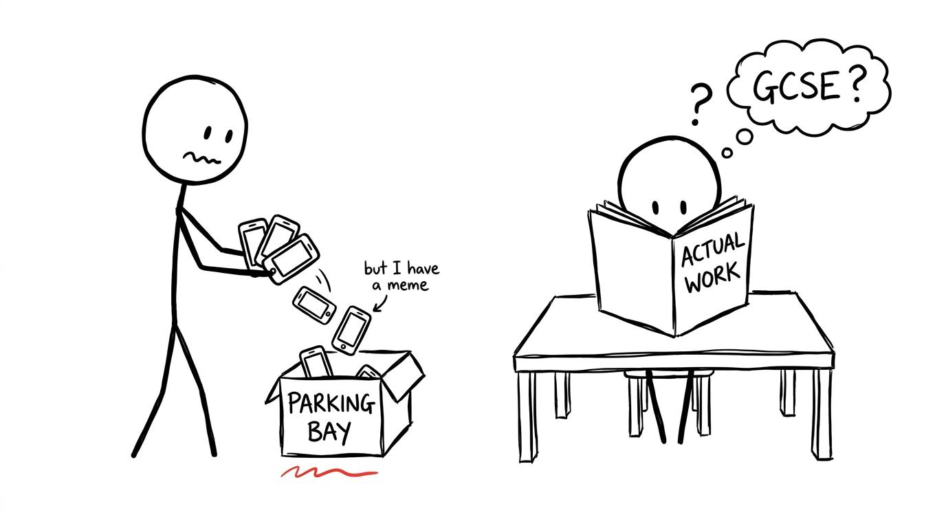 Phones enter the parking bay while actual revision begins
