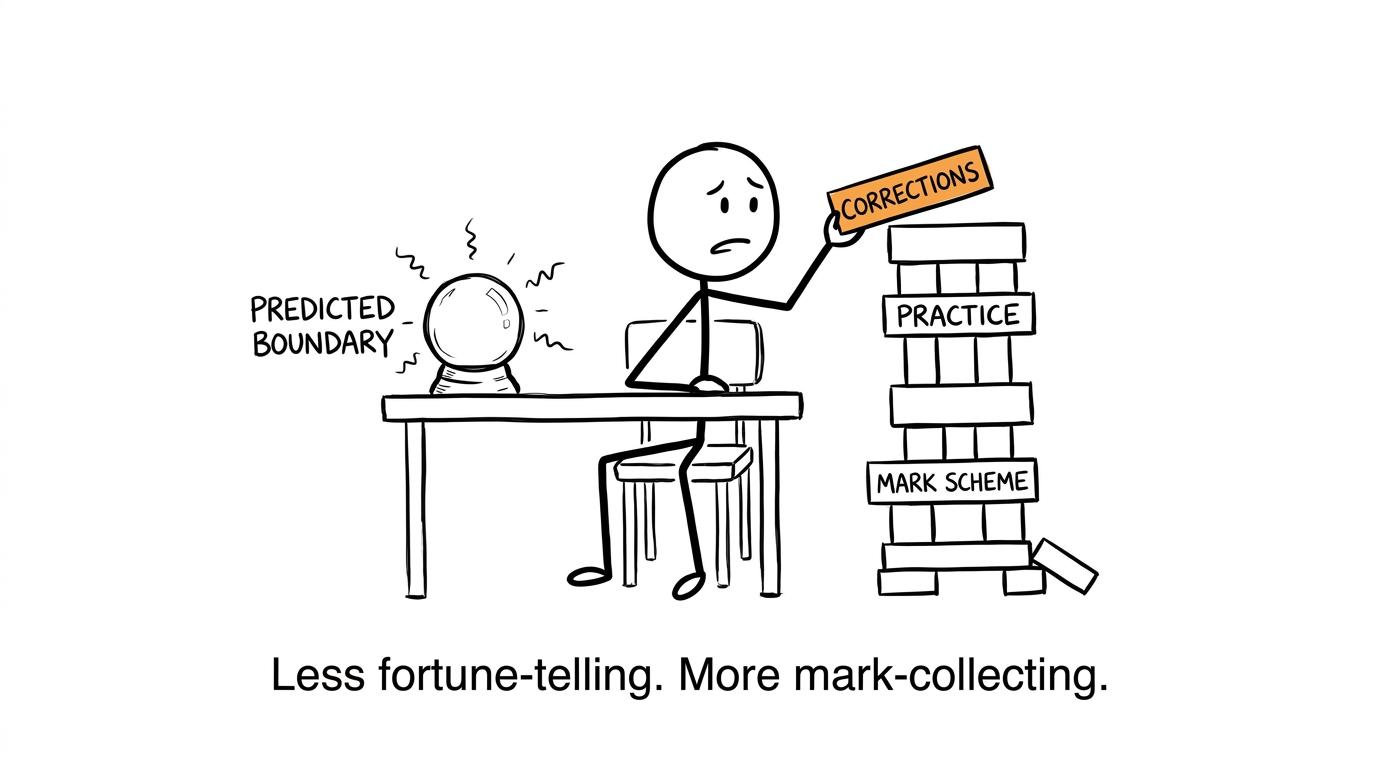 A student choosing practice over predicting an unknown boundary