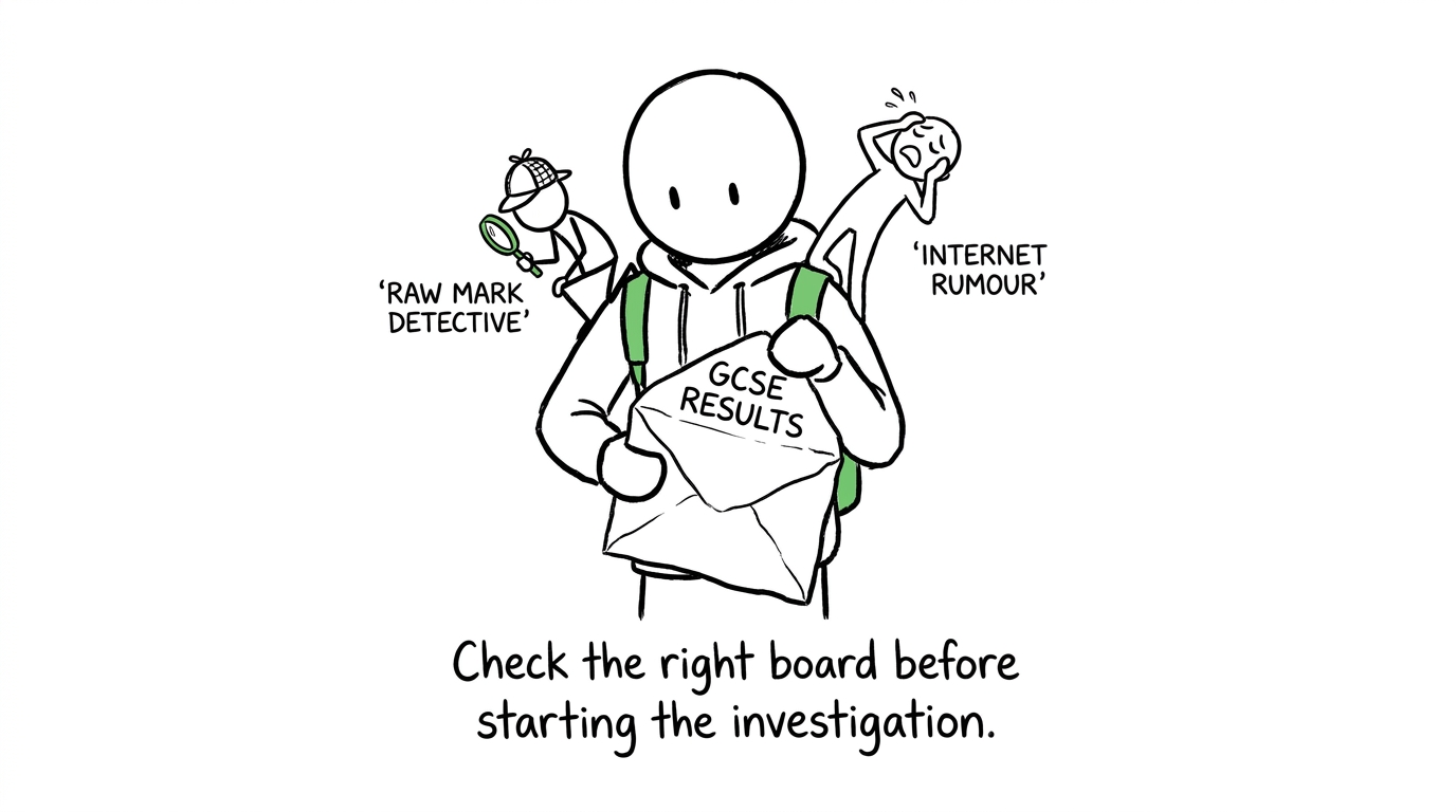 A raw mark detective checks the correct exam board