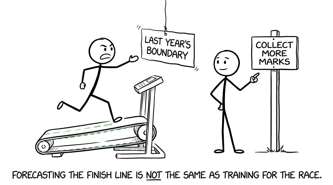 A student chases last year's boundary instead of collecting more marks