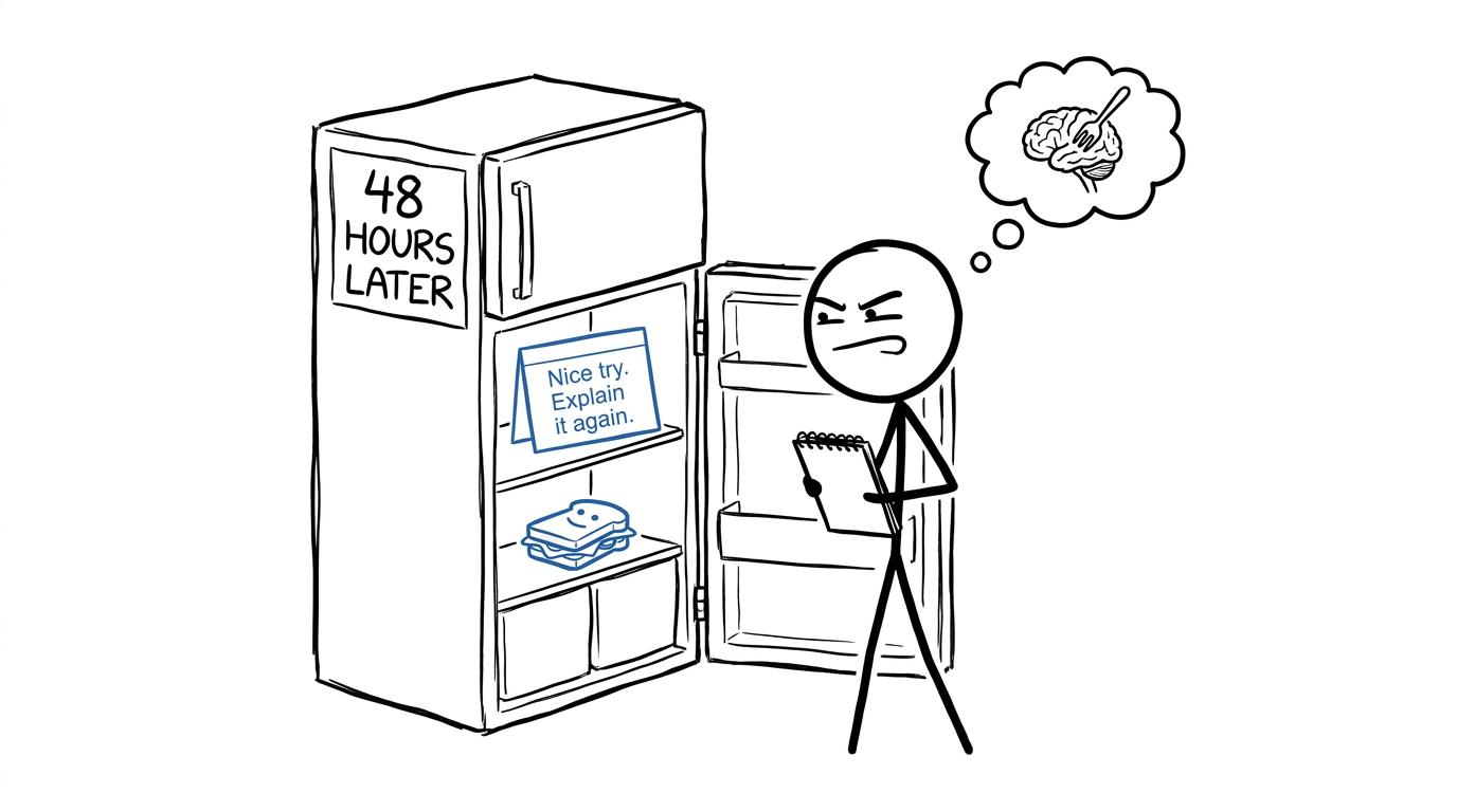 A determined student returning to a topic after a revision gap