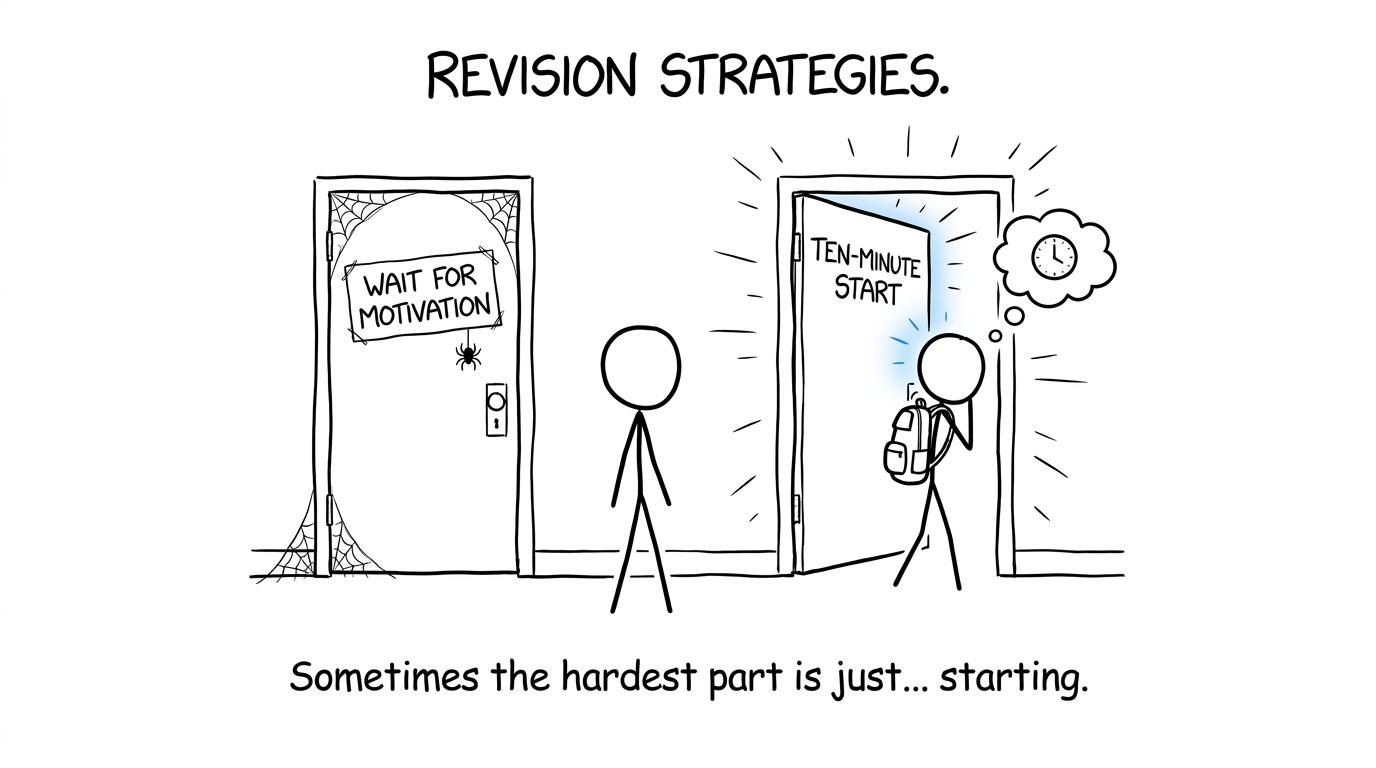 A student chooses the ten-minute start instead of waiting for motivation
