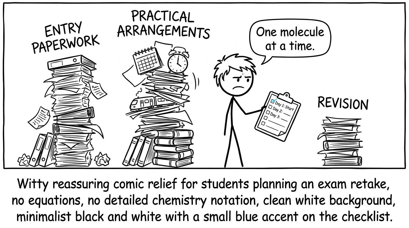 A student turning Chemistry resit paperwork and revision into a manageable checklist