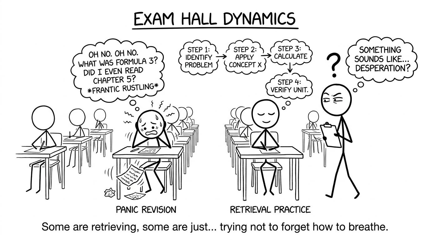 Exam hall retrieval practice
