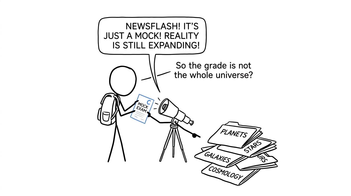 A student discovers that a mock grade is not the whole universe