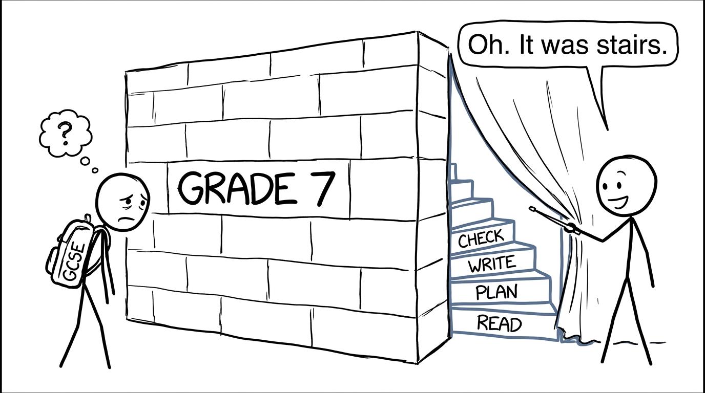 A student discovers that steady revision habits form the staircase to Grade 7