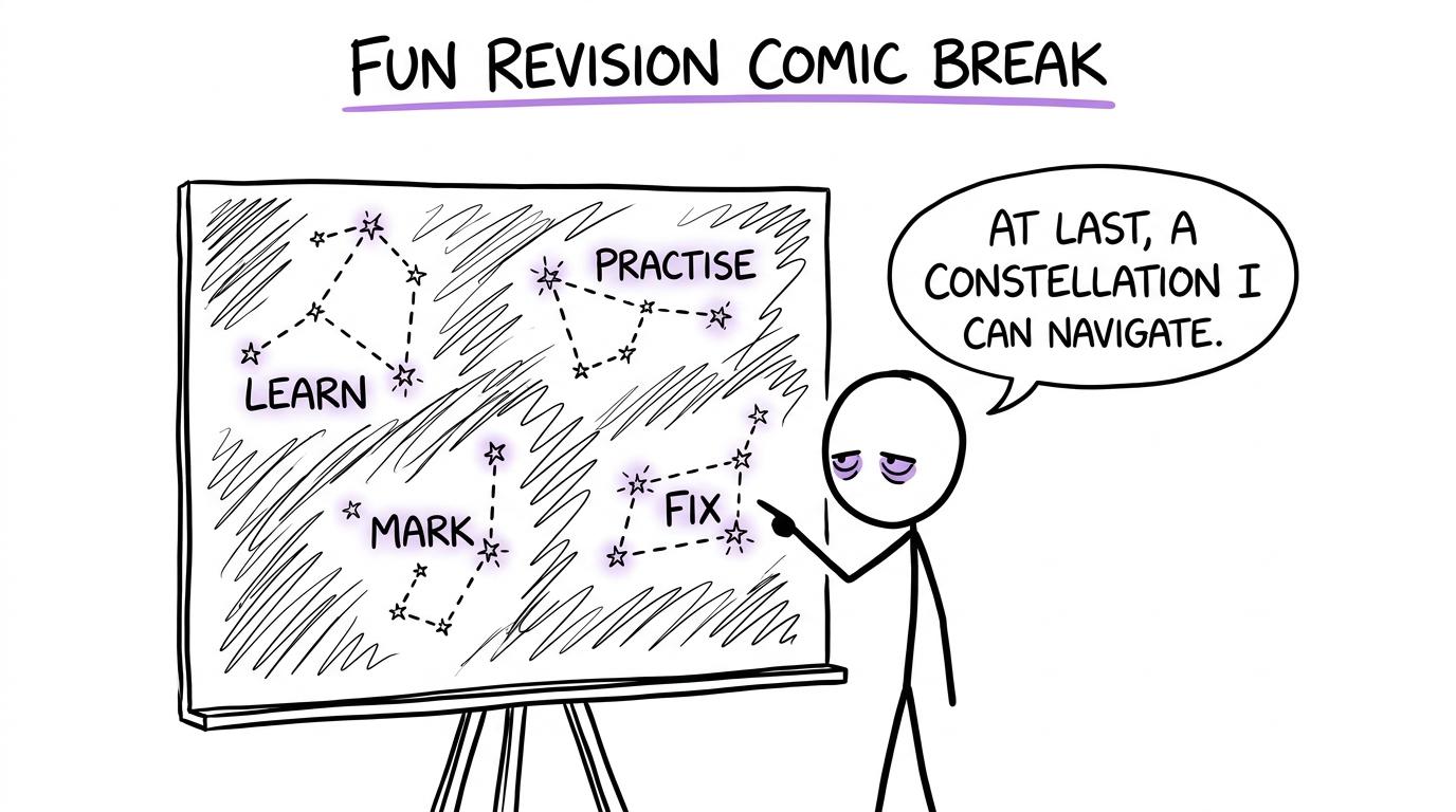 A revision planner transformed into a navigable constellation