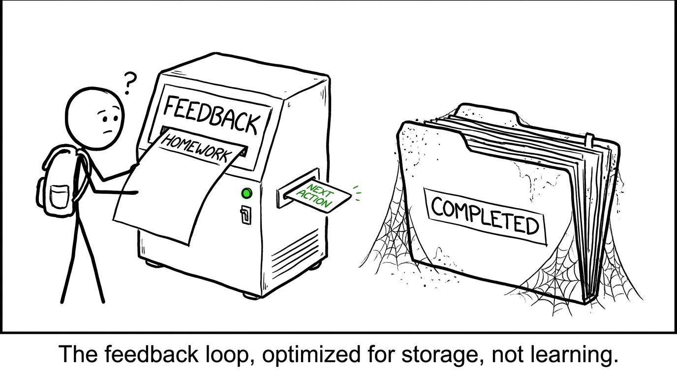 Homework passing through feedback and becoming a clear next action