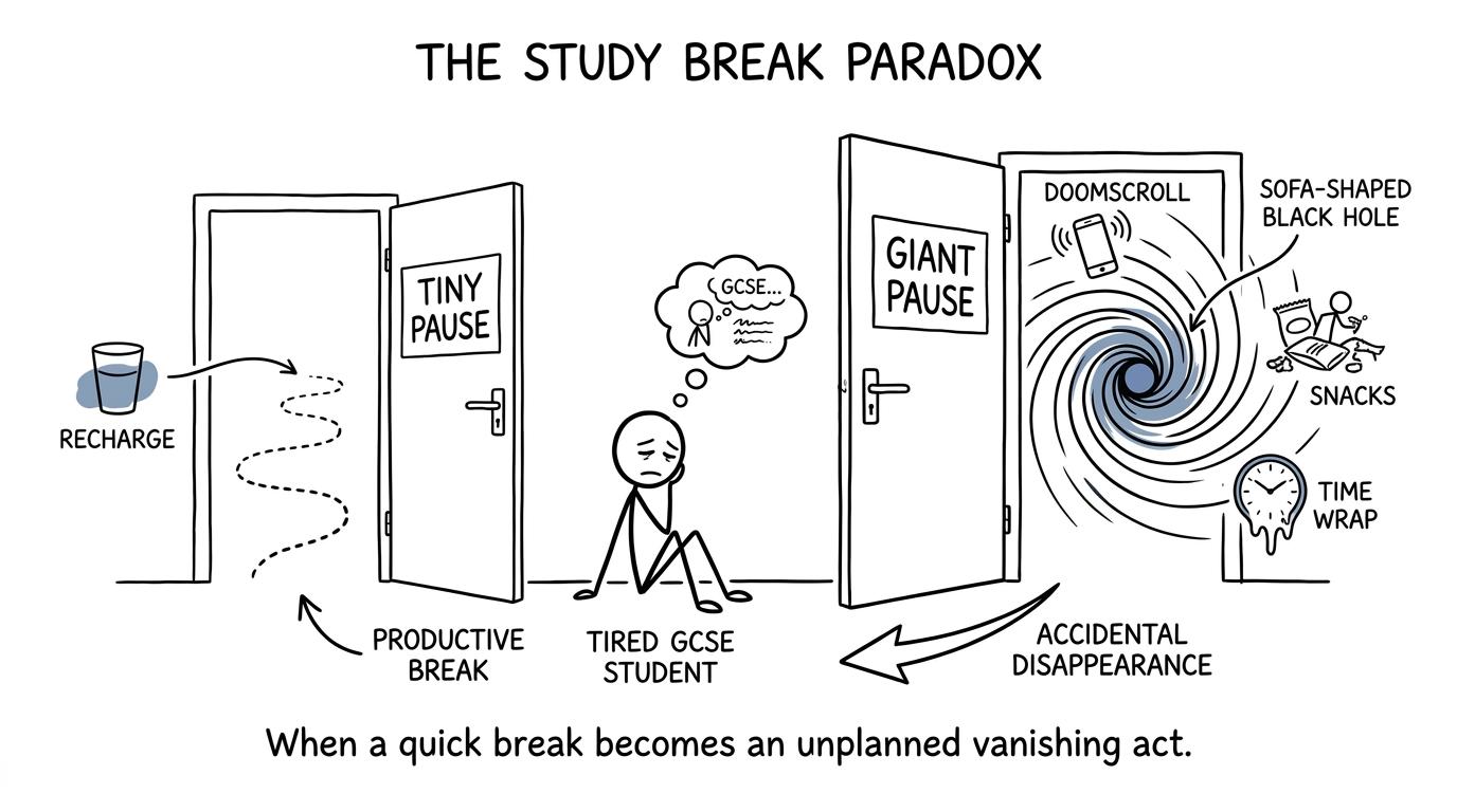 A revision break offering a small pause or a sofa-shaped black hole