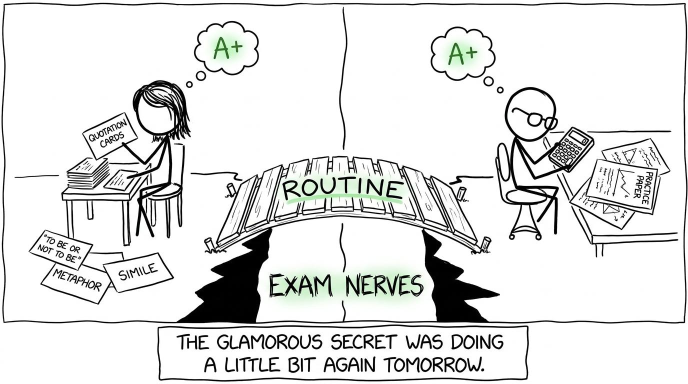 English and maths revision routines build a bridge over exam nerves
