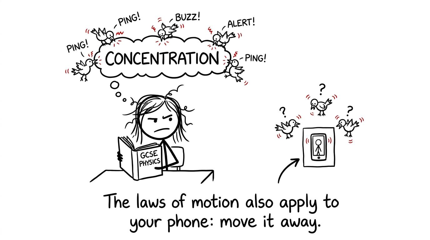 Phone notifications discover that distance is a useful revision force