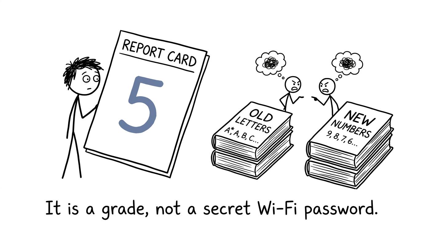 A student discovers that a GCSE grade is not a secret Wi-Fi password