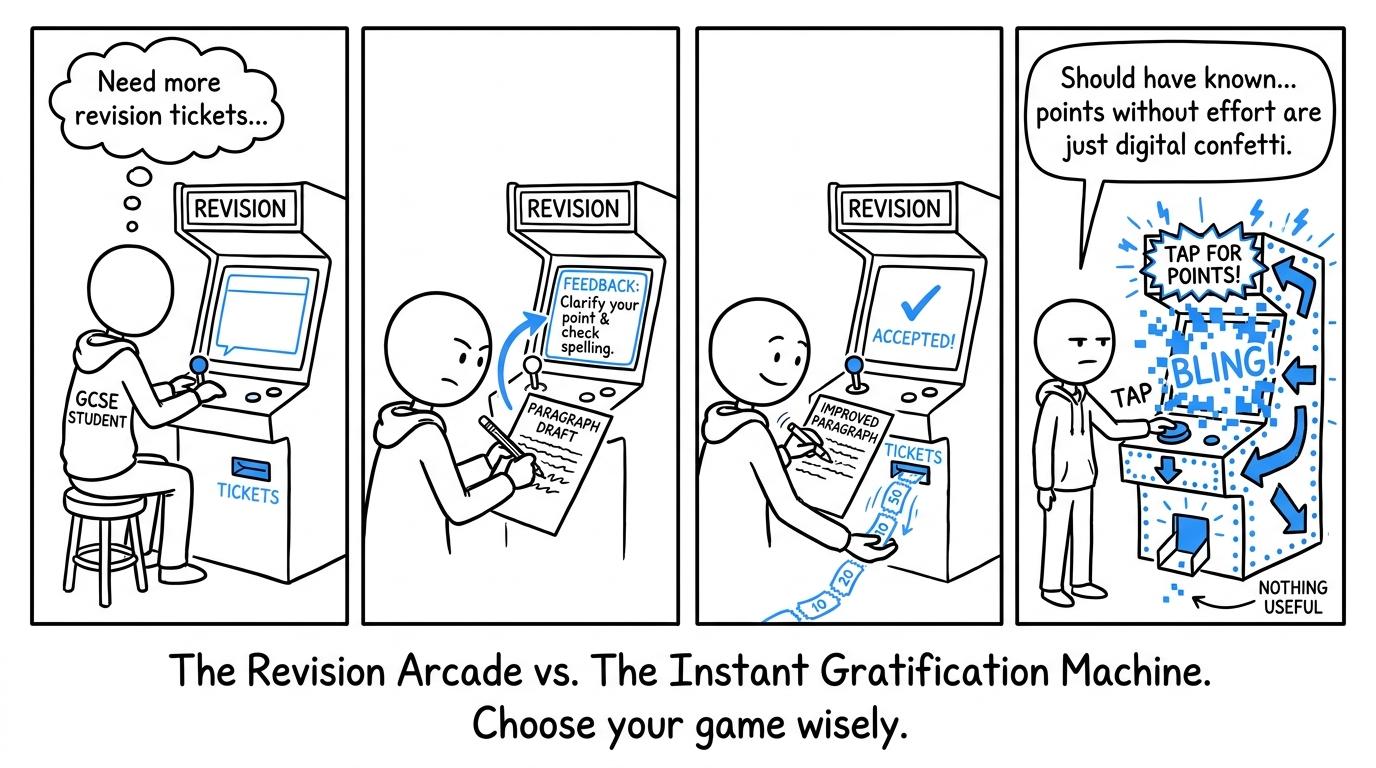 A useful revision arcade rewards writing, feedback and improvement