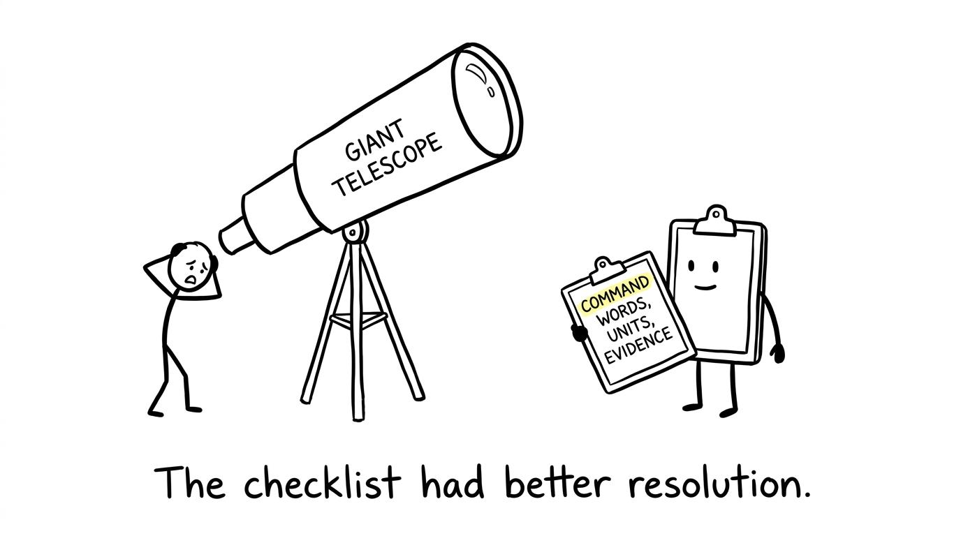A revision checklist achieves better resolution than an enormous imaginary telescope