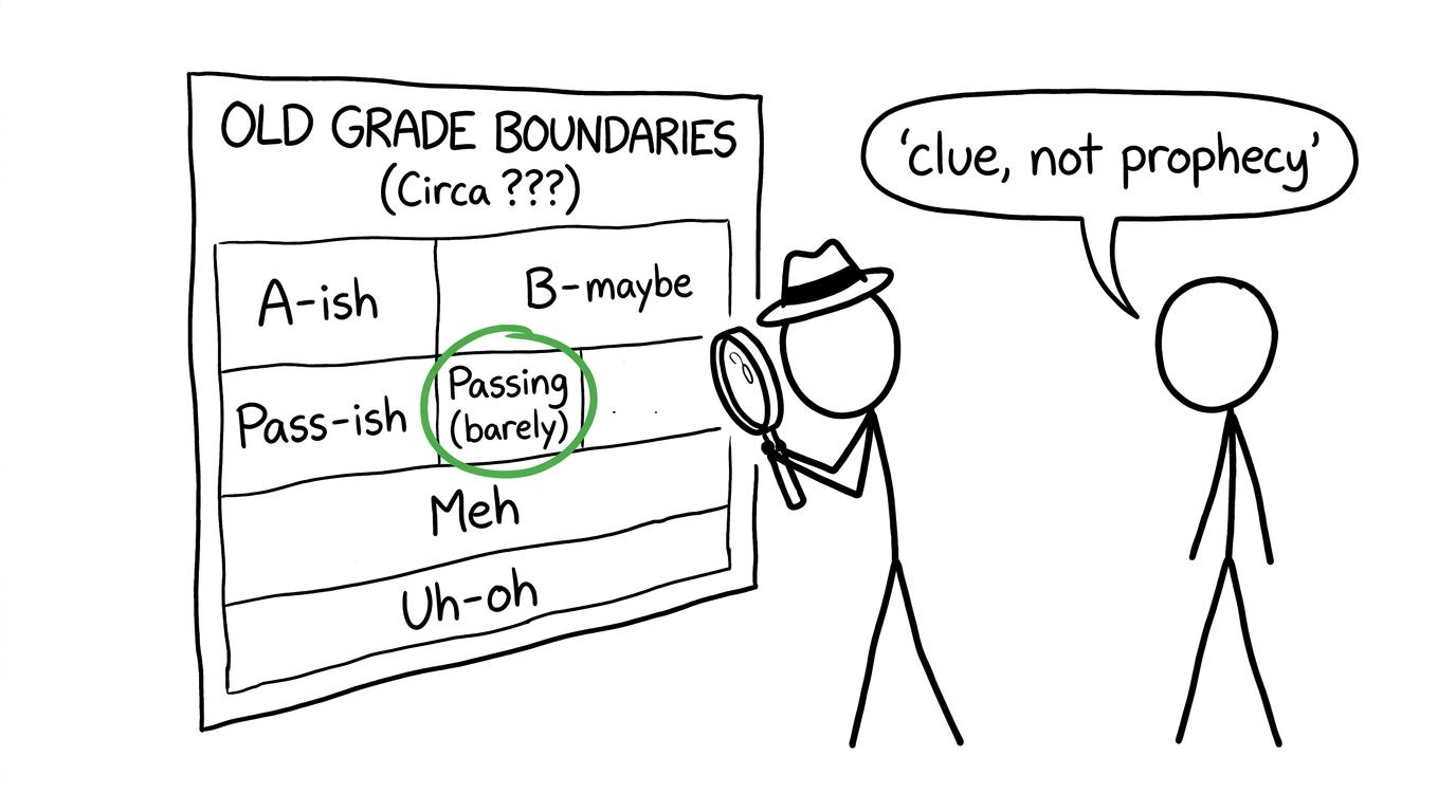 A student detective studies an old boundary chart marked as a clue rather than a prophecy