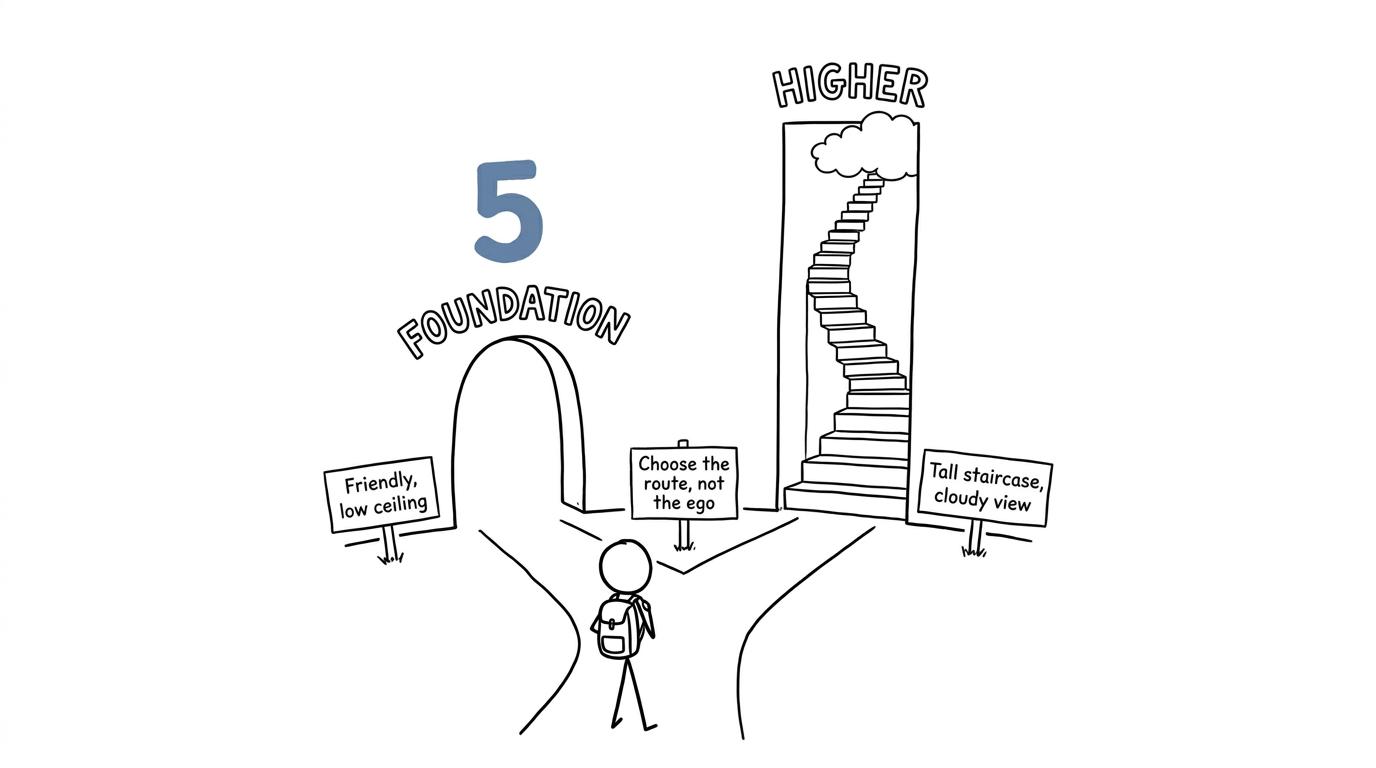 A student choosing between Foundation and Higher exam routes