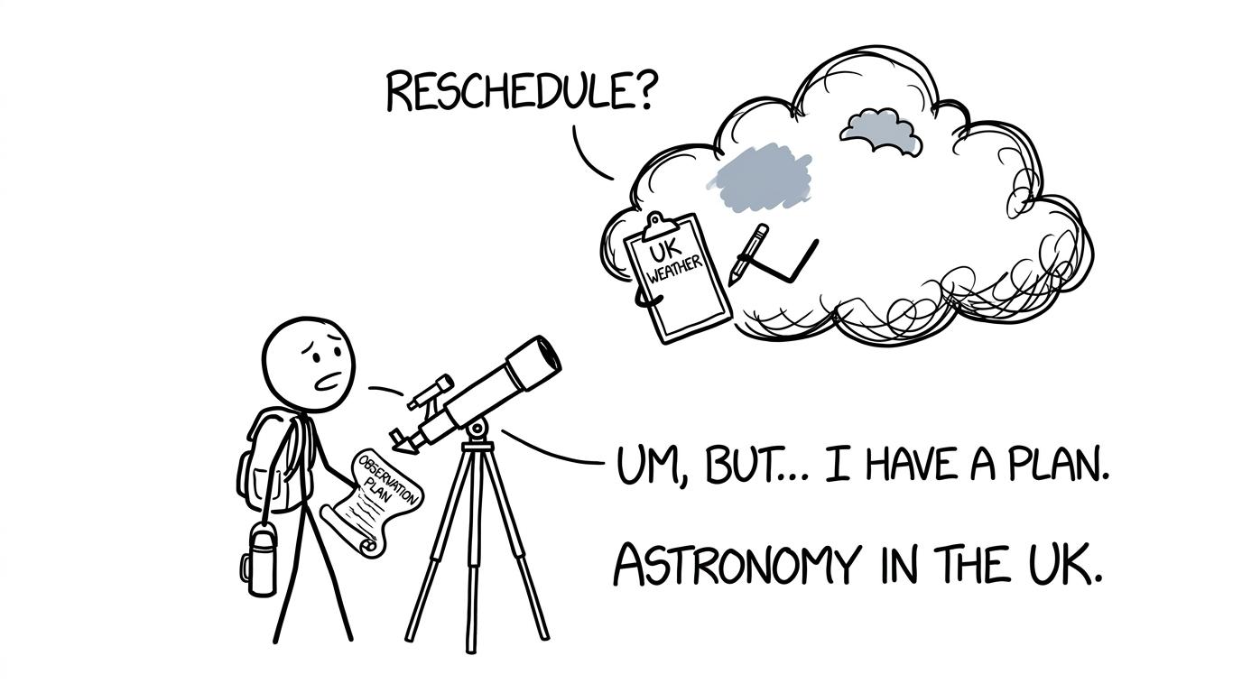 A GCSE astronomer attempts to negotiate an observing slot with British weather