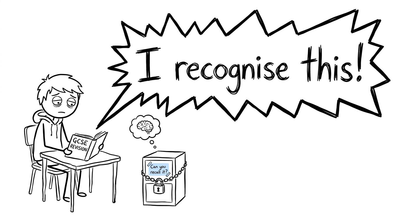 A student discovers that recognising a page is not the same as recalling it