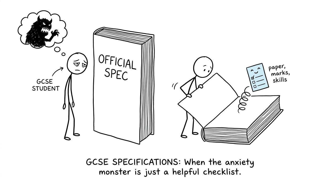A student discovers that the intimidating official specification contains a manageable checklist