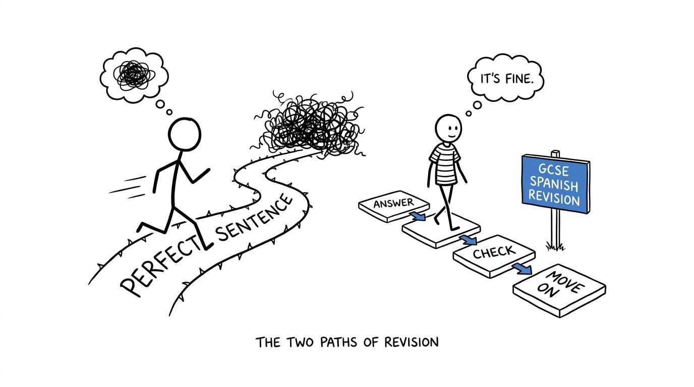 One student chases perfection while another follows a calm answer-check-move-on path