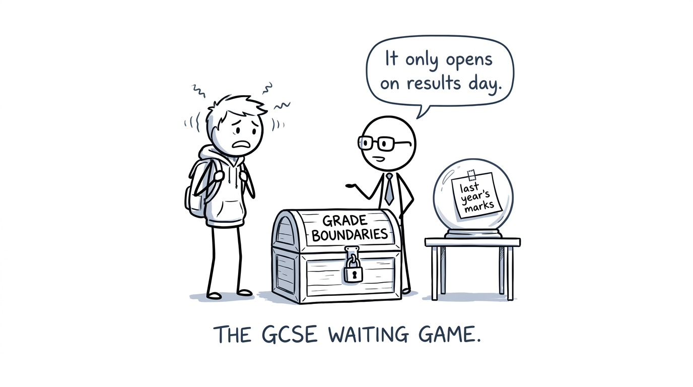 A student discovers that the grade-boundary crystal ball is useless