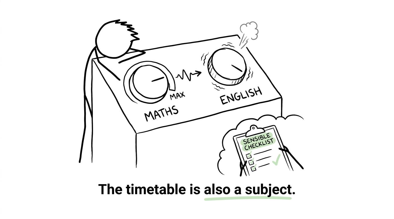 A student balancing the maths and English revision controls